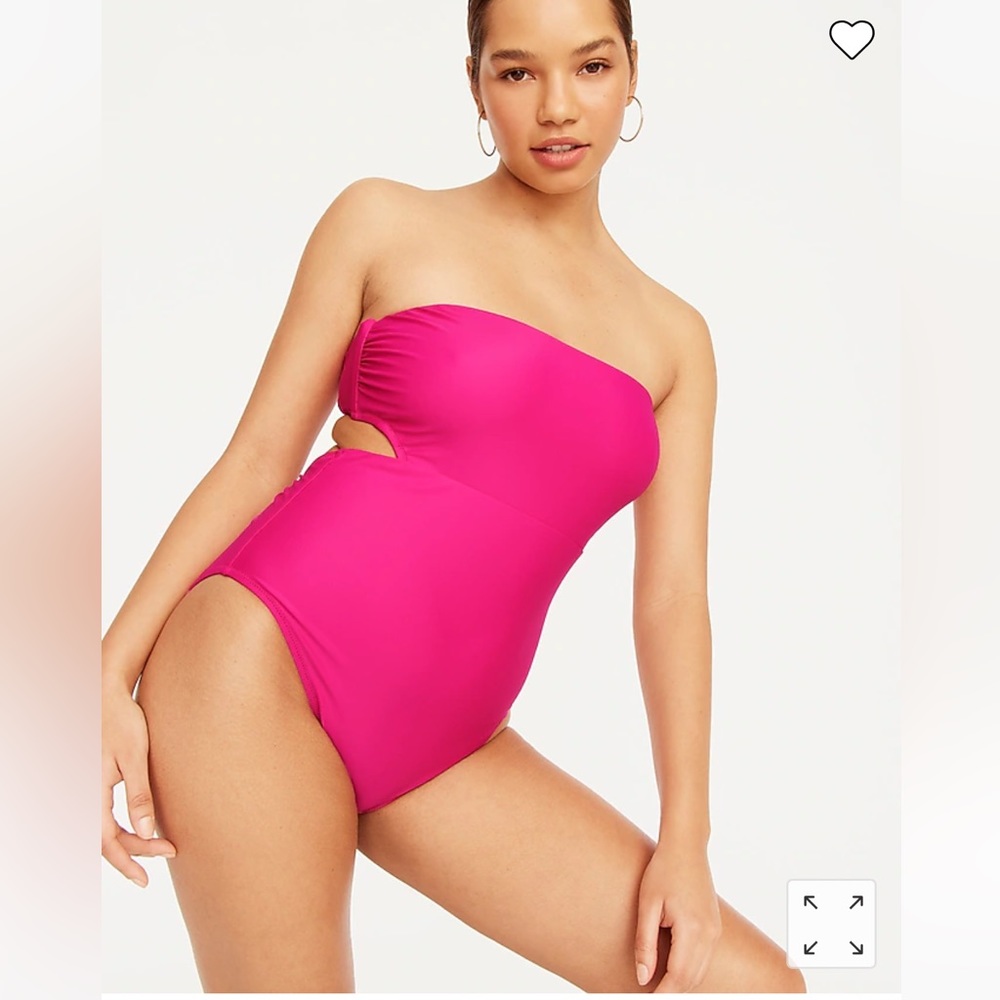 JCrew NEW Fuschia/Hot Pink Cutout Bathing Suit One Piece 🩱